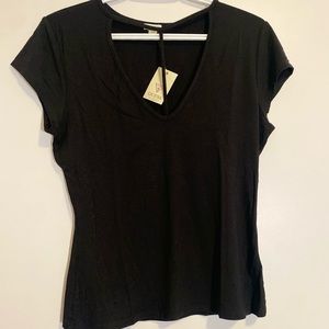 T-shirt with deep V line